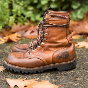Vintage Red Wing Brown Leather Irish Setter Lace Up Boots | Made in USA | 7.5 D